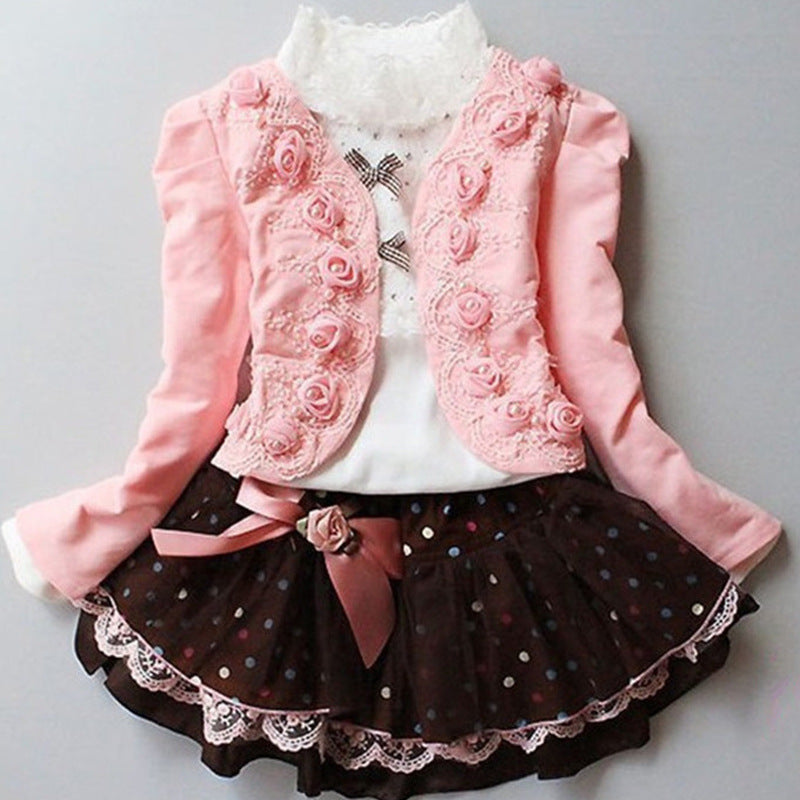 Ruffle Tracksuit kids clothes sets for Hooded Children